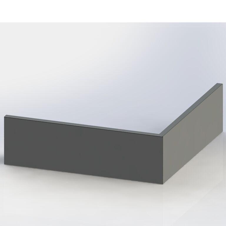 Подпорна стена от прахово боядисана стомана външен ъгъл 100 x 100 cm (височина 40 cm)