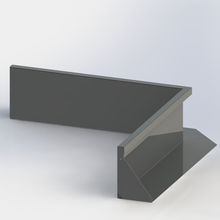 Подпорна стена от прахово боядисана стомана вътрешен ъгъл 100 x 100 cm (височина 60 cm)