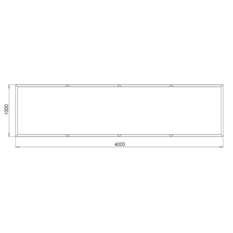Саксия за цветя от кортен стомана Тексас xxl 400 x 100 cm