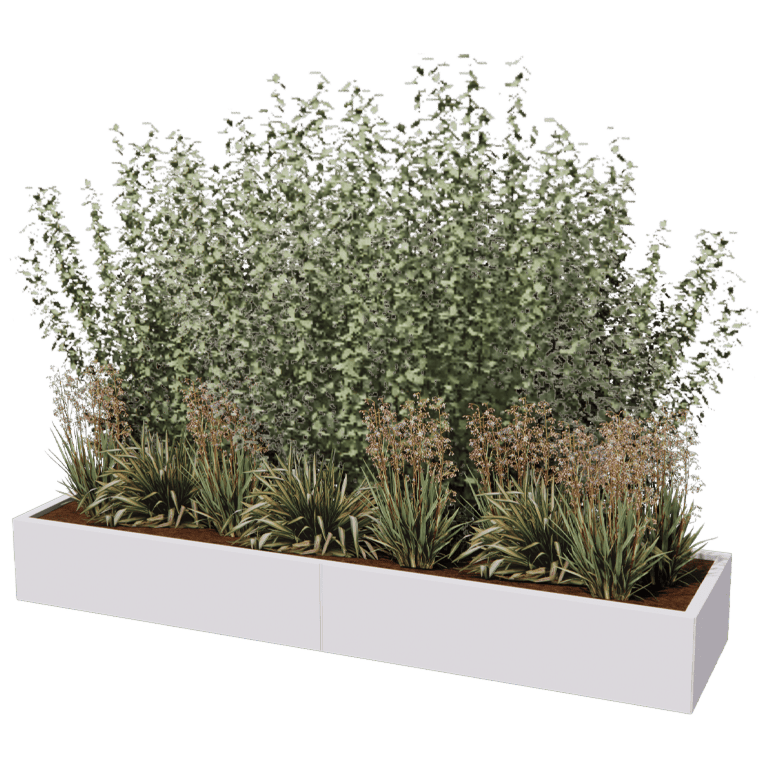 Саксия за цветя от прахово боядисана стомана Тексас xxl 240 x 60 cm
