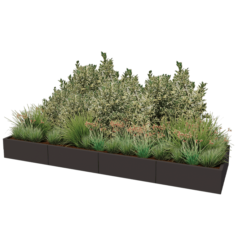 Саксия за цветя от прахово боядисана стомана Тексас xxl 320 x 100 cm