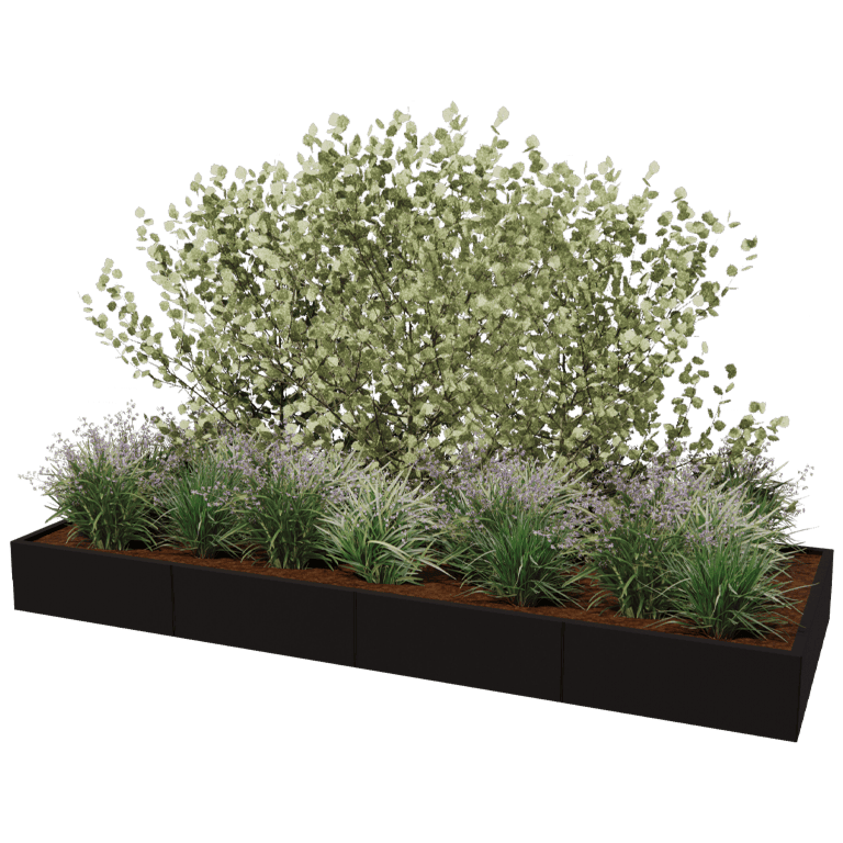 Саксия за цветя от прахово боядисана стомана Тексас xxl 320 x 120 cm