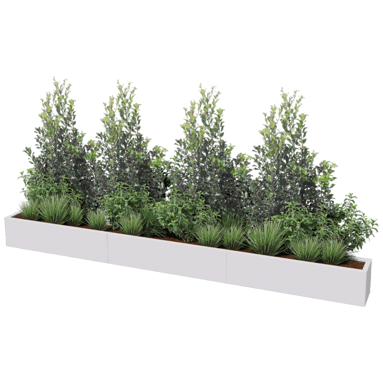 Саксия за цветя от прахово боядисана стомана Тексас xxl 360 x 30 cm