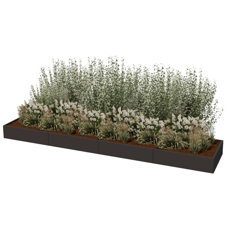 Саксия за цветя от прахово боядисана стомана Тексас xxl 480 x 100 cm