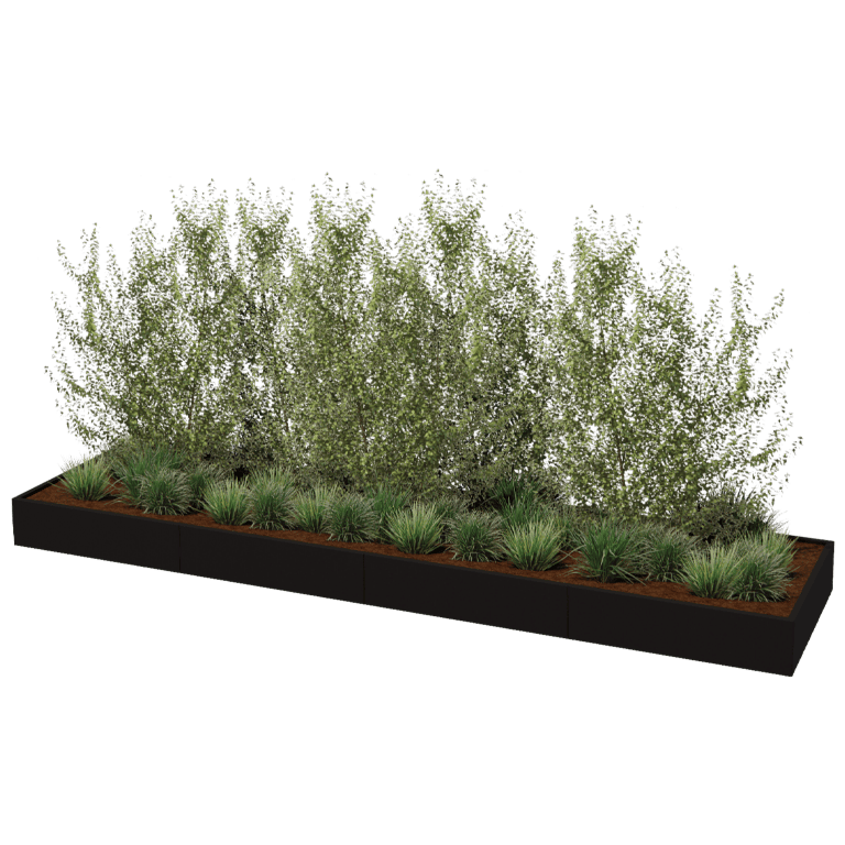 Саксия за цветя от прахово боядисана стомана Тексас xxl 480 x 120 cm