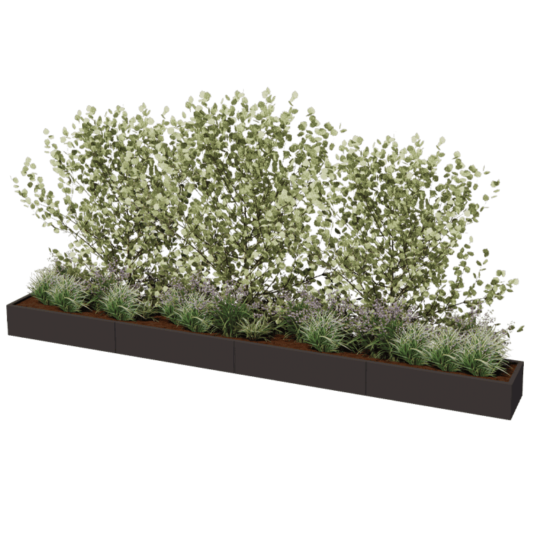 Саксия за цветя от прахово боядисана стомана Тексас xxl 480 x 50 cm