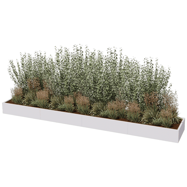 Саксия за цветя от прахово боядисана стомана Тексас xxl 480 x 80 cm