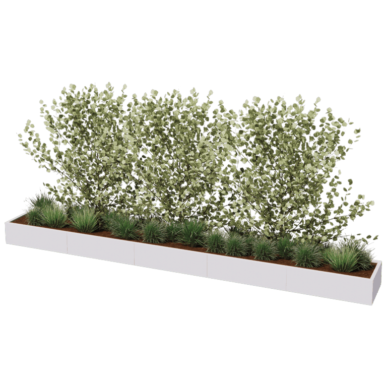 Саксия за цветя от прахово боядисана стомана Тексас xxl 500 x 60 cm