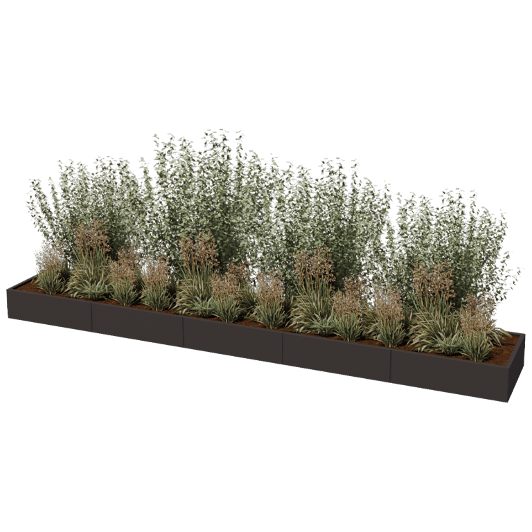 Саксия за цветя от прахово боядисана стомана Тексас xxl 500 x 80 cm