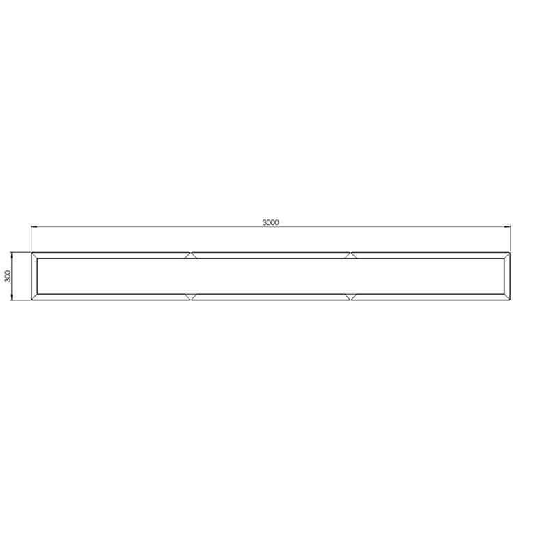 Саксия за цветя от кортен стомана Тексас xxl 300 x 30 cm