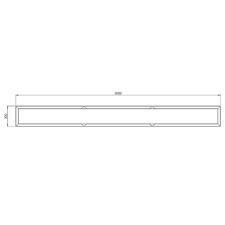 Саксия за цветя от прахово боядисана стомана Тексас xxl 300 x 30 cm