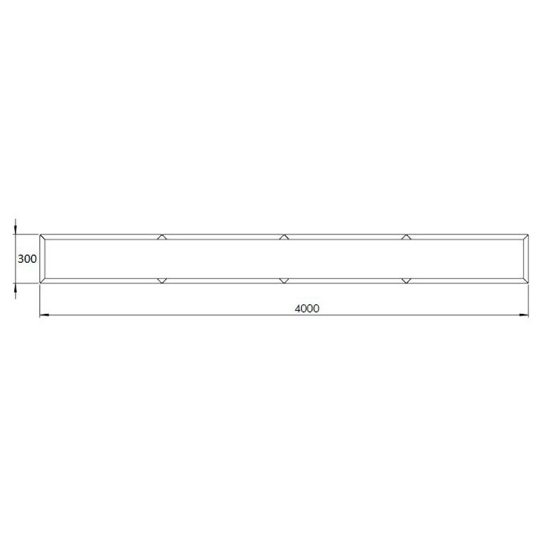 Саксия за цветя от прахово боядисана стомана Тексас xxl 400 x 30 cm