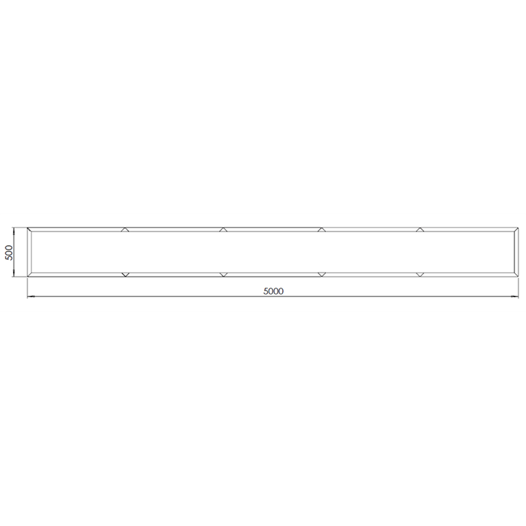 Саксия за цветя от прахово боядисана стомана Тексас xxl 500 x 50 cm