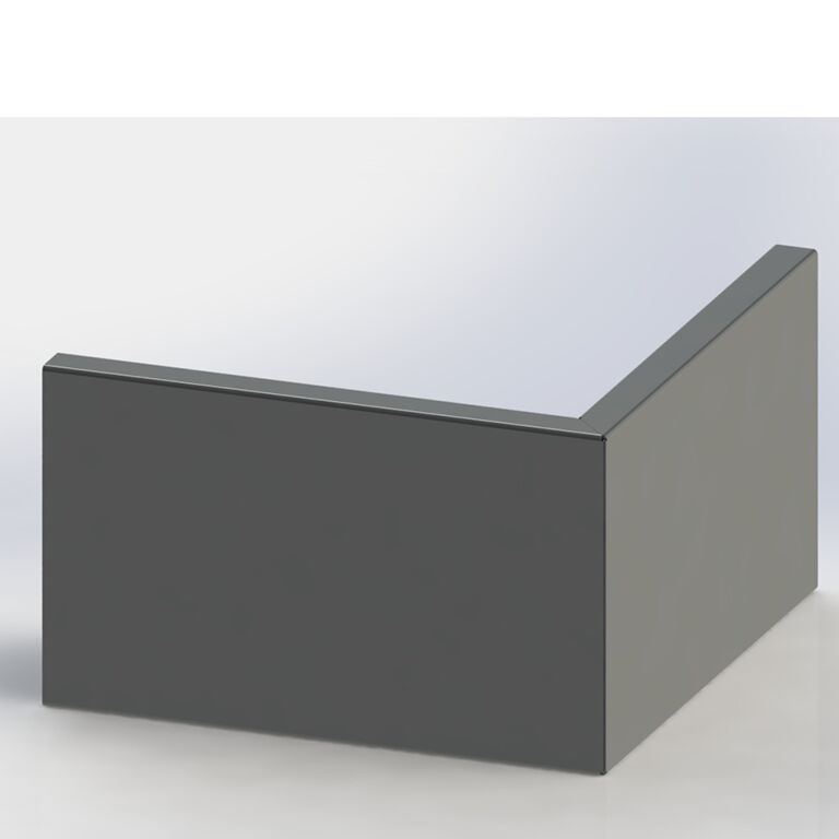 Подпорна стена от прахово боядисана стомана външен ъгъл 50 x 50 cm (височина 40 cm)