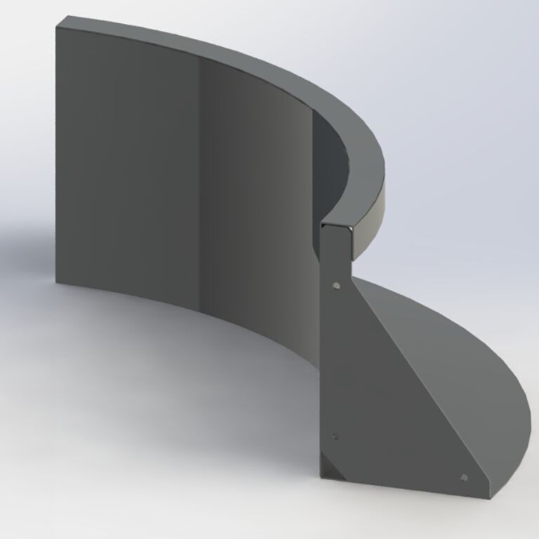 Подпорна стена от прахово боядисана стомана вътрешна крива 100 x 100 cm (височина 60 cm)