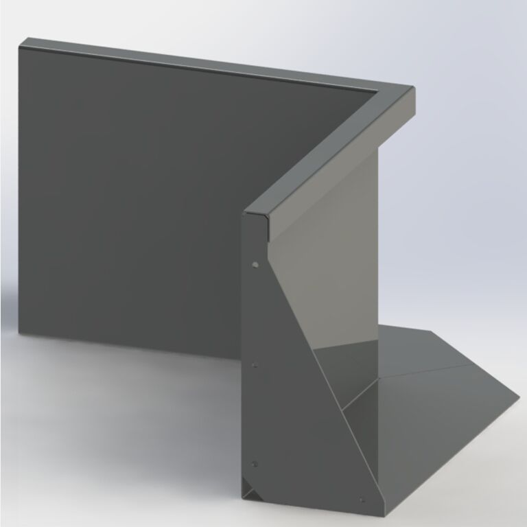 Подпорна стена от прахово боядисана стомана вътрешен ъгъл 50 x 50 cm (височина 50 cm)