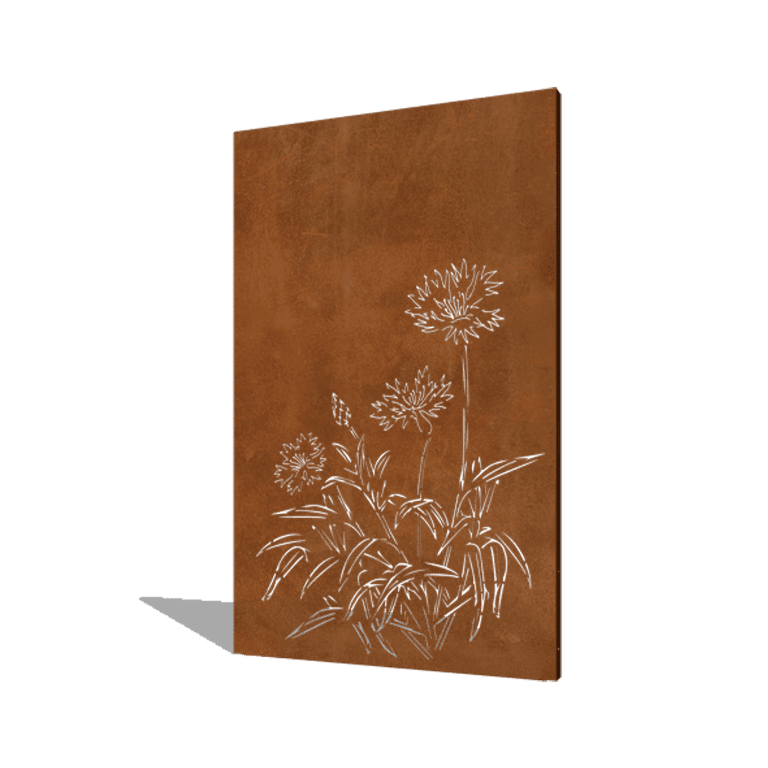 Градински панел от кортен стомана метличина 120 x 6 x 190 cm