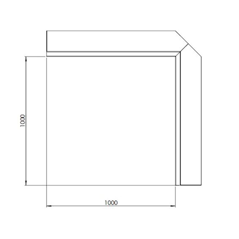 Подпорна стена от прахово боядисана стомана вътрешен ъгъл 100 x 100 cm (височина 60 cm)