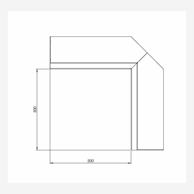 Подпорна стена от кортен стомана вътрешен ъгъл 50 x 50 cm (височина 50 cm)