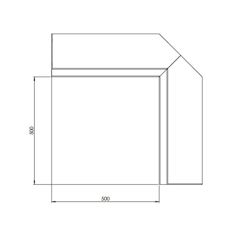 Подпорна стена от прахово боядисана стомана вътрешен ъгъл 50 x 50 cm (височина 50 cm)