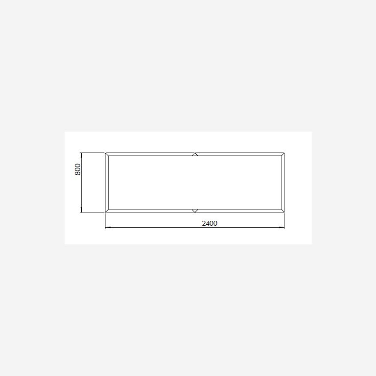 Саксия за цветя от прахово боядисана стомана Тексас xxl 240 x 80 cm