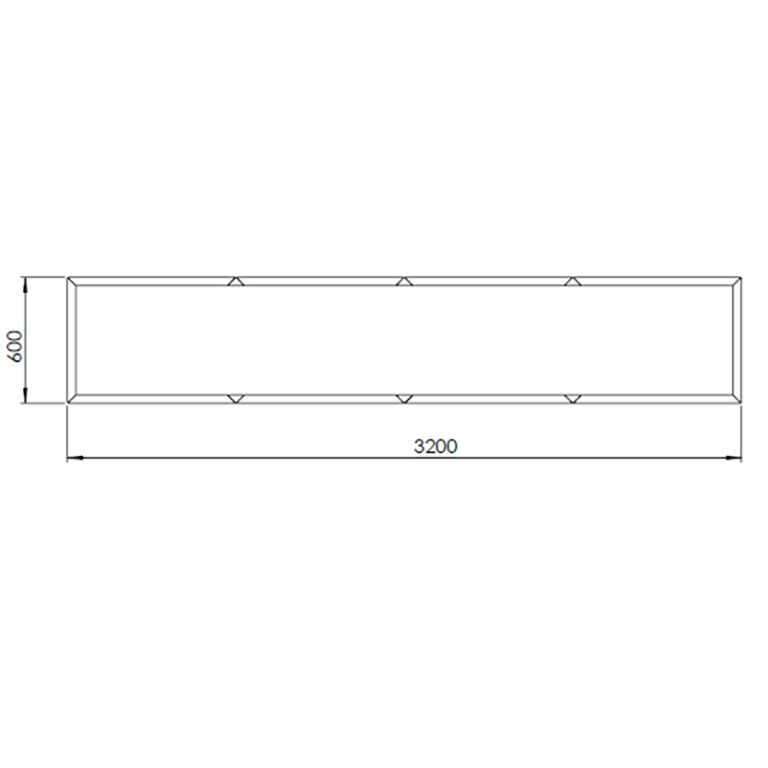 Саксия за цветя от прахово боядисана стомана Тексас xxl 320 x 60 cm