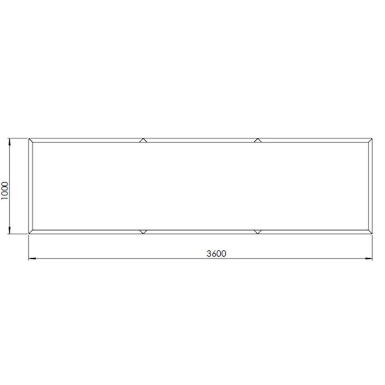 Саксия за цветя от прахово боядисана стомана Тексас xxl 360 x 100 cm