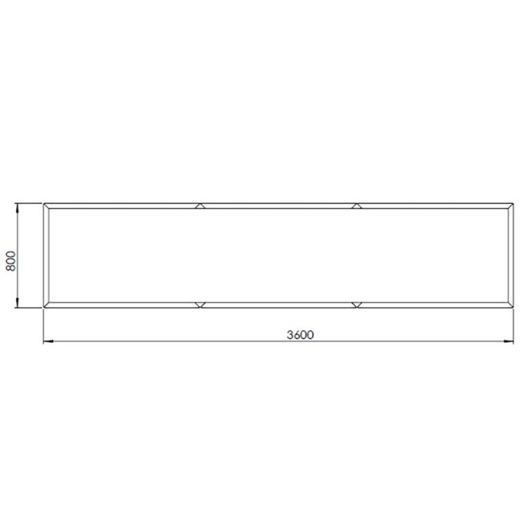 Саксия за цветя от кортен стомана Тексас xxl 360 x 80 cm