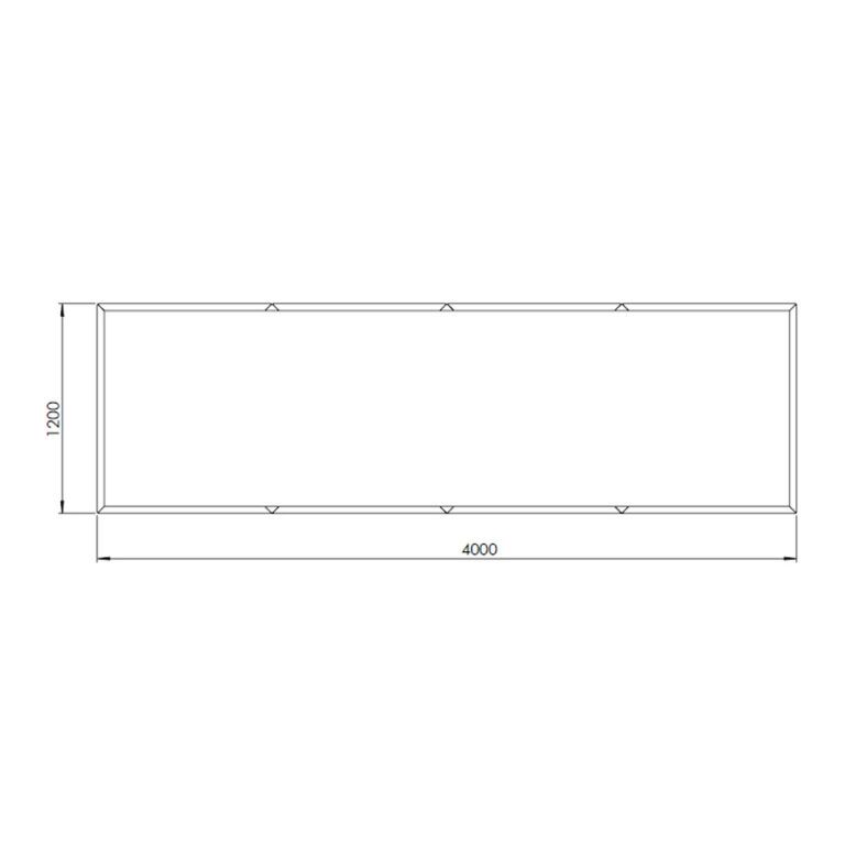 Саксия за цветя от прахово боядисана стомана Тексас xxl 400 x 120 cm