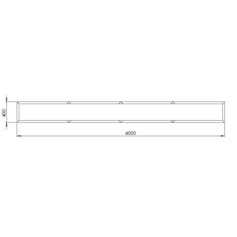 Саксия за цветя от кортен стомана Тексас xxl 400 x 40 cm