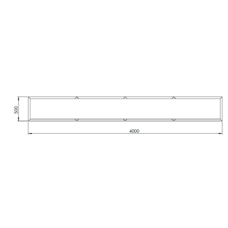 Саксия за цветя от кортен стомана Тексас xxl 400 x 50 cm