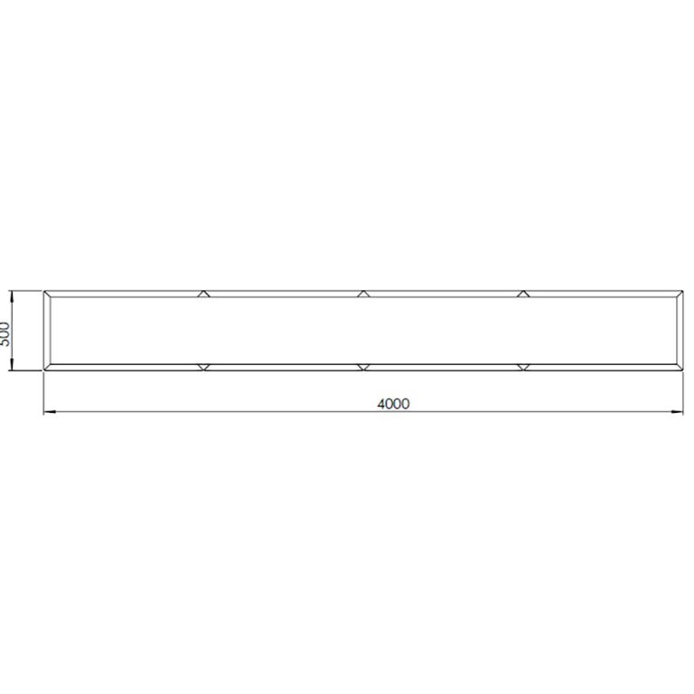 Саксия за цветя от прахово боядисана стомана Тексас xxl 400 x 50 cm
