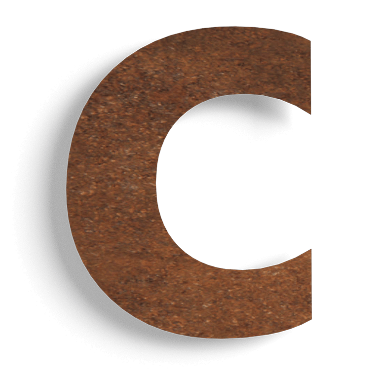 Номер на къща от кортен стомана c - 10 cm