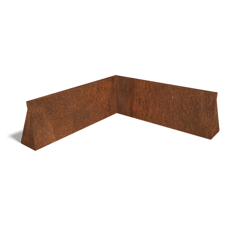 Подпорна стена от кортен стомана вътрешен ъгъл 100 x 100 cm (височина 40 cm)