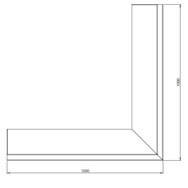 Подпорна стена от прахово боядисана стомана външен ъгъл 100 x 100 cm (височина 40 cm)