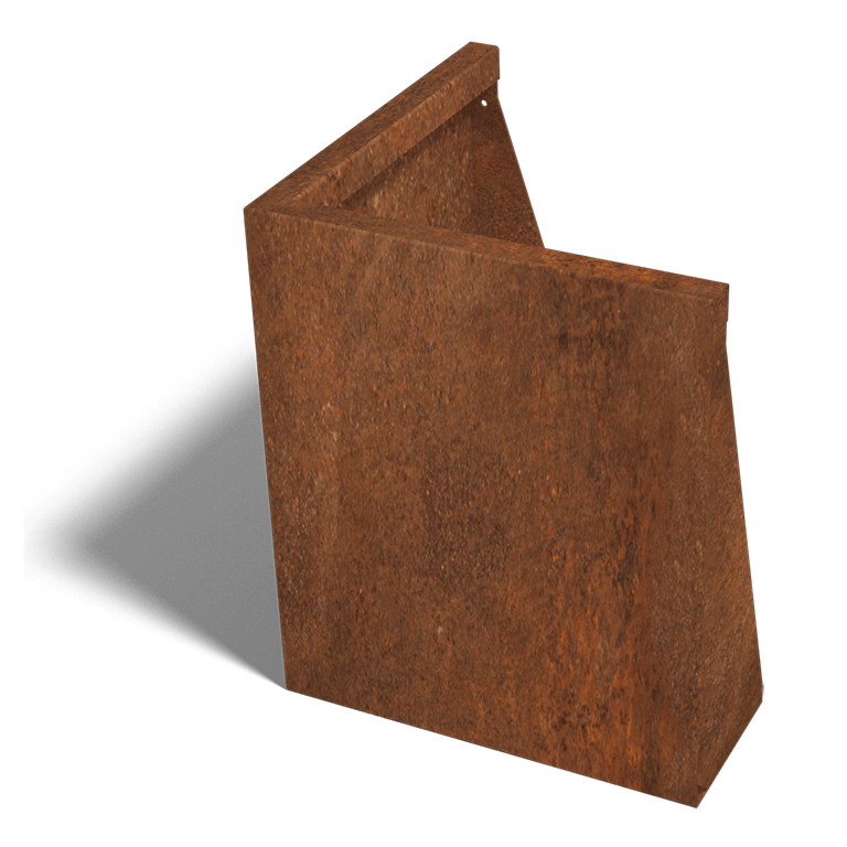 Подпорна стена от кортен стомана външен ъгъл 50 x 50 cm (височина 60 cm)