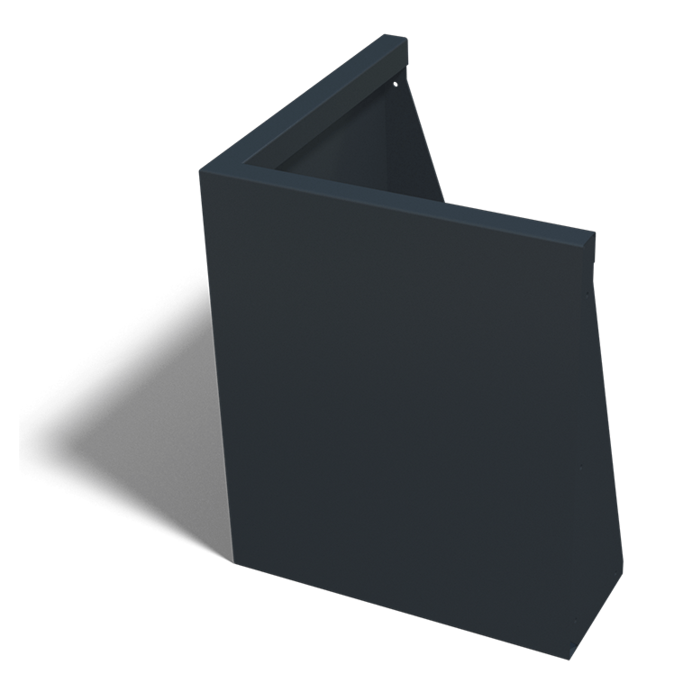 Подпорна стена от прахово боядисана стомана външен ъгъл 50 x 50 cm (височина 60 cm)