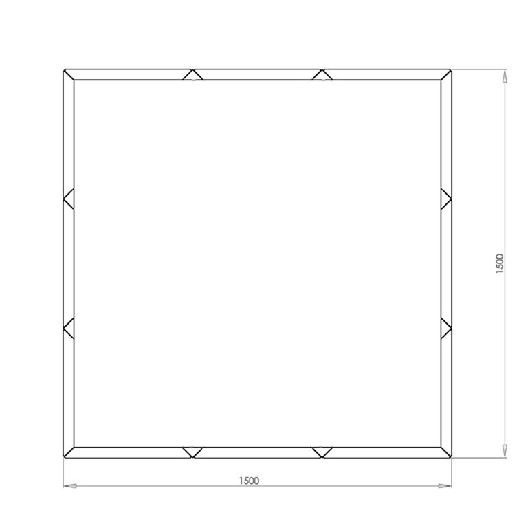 Саксия за цветя от прахово боядисана стомана Miami xxl 150 x 150 cm