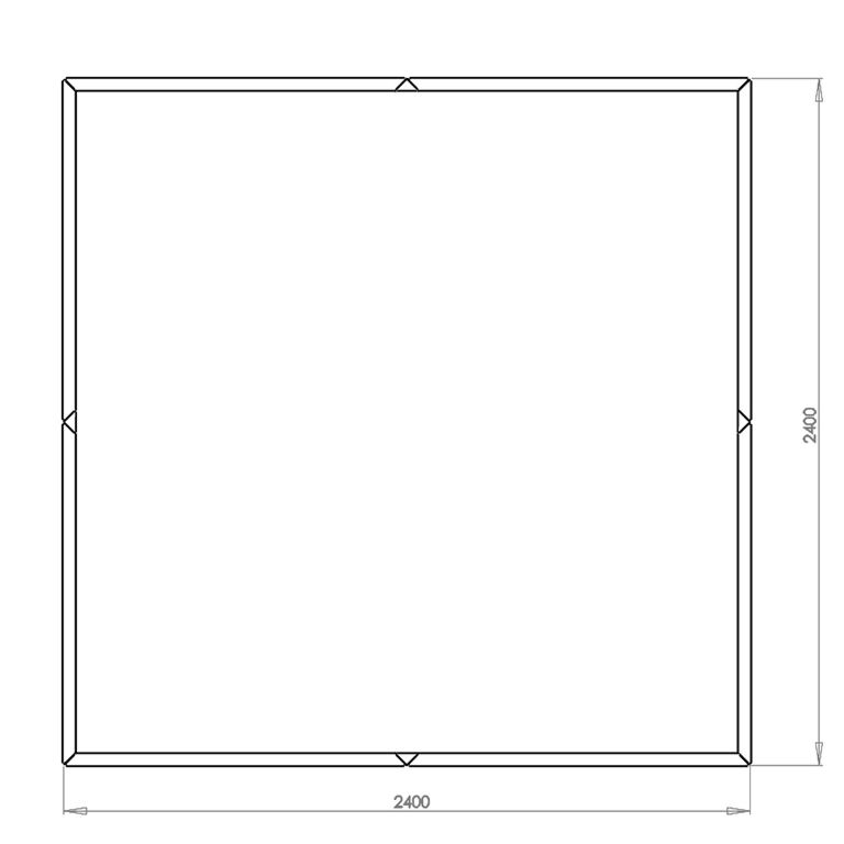 Саксия за цветя от прахово боядисана стомана Miami xxl 240 x 240 cm