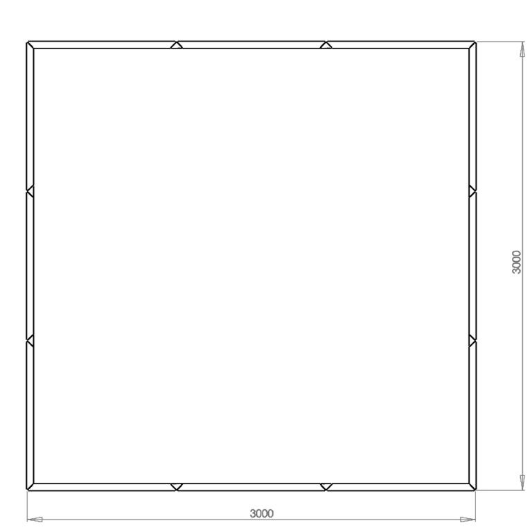 Саксия за цветя от прахово боядисана стомана Miami xxl 300 x 300 cm