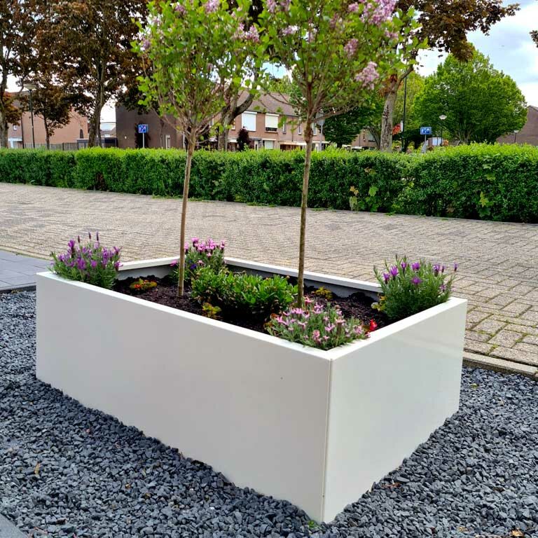 Саксия за цветя от прахово боядисана стомана Тексас 50 x 80 cm