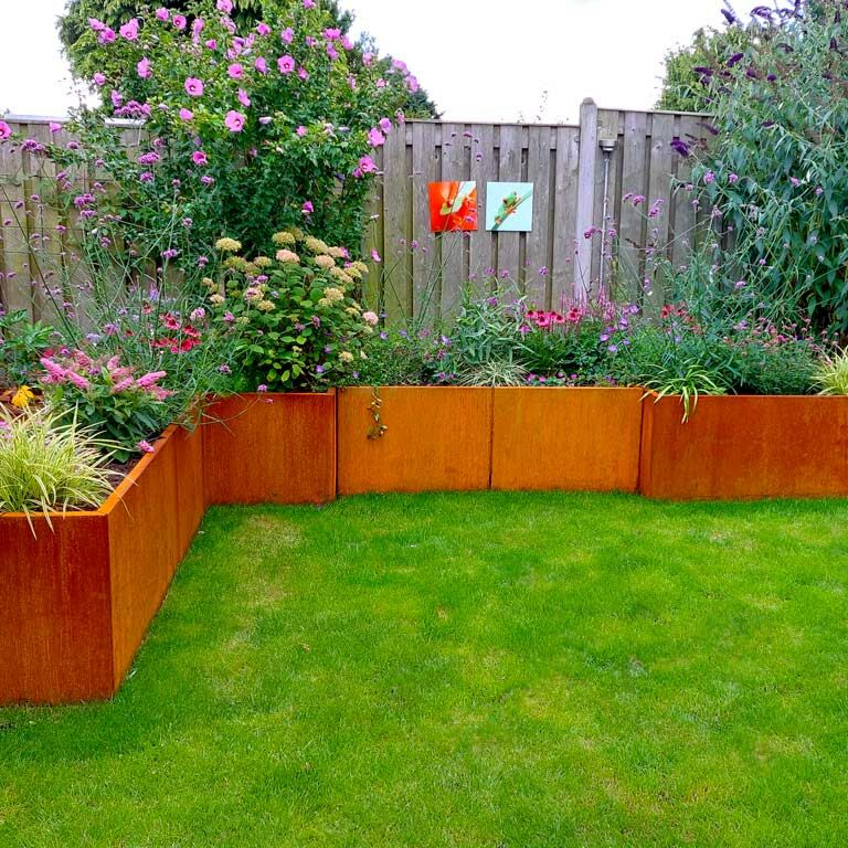 Саксия за цветя от кортен стомана Тексас xxl 160 x 100 cm