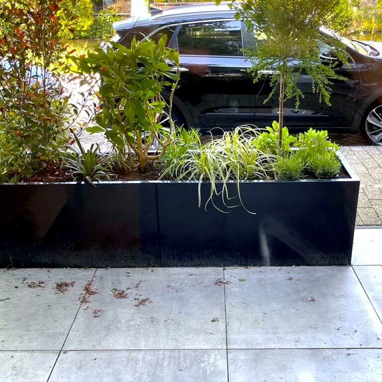 Саксия за цветя от прахово боядисана стомана Тексас xxl 240 x 50 cm