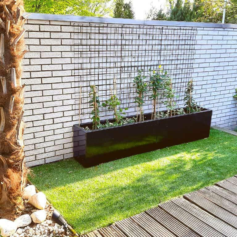 Саксия за цветя от прахово боядисана стомана Тексас xxl 200 x 30 cm