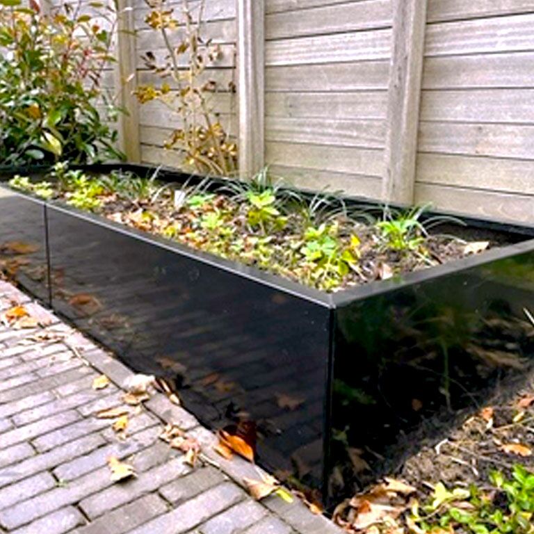 Саксия за цветя от прахово боядисана стомана Тексас xxl 480 x 80 cm