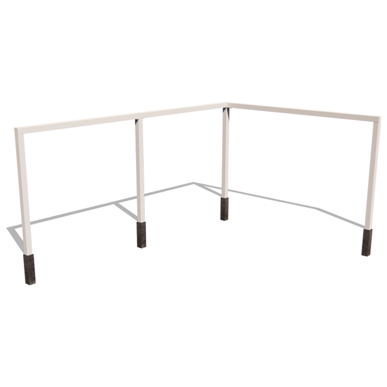 Пергола от прахово боядисана стомана ъглов модул 600 x 412 cm