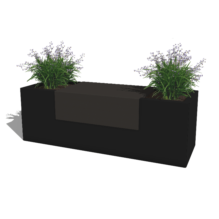 Поставка за саксия от прахово боядисана стомана 60 x 41 x 20 cm