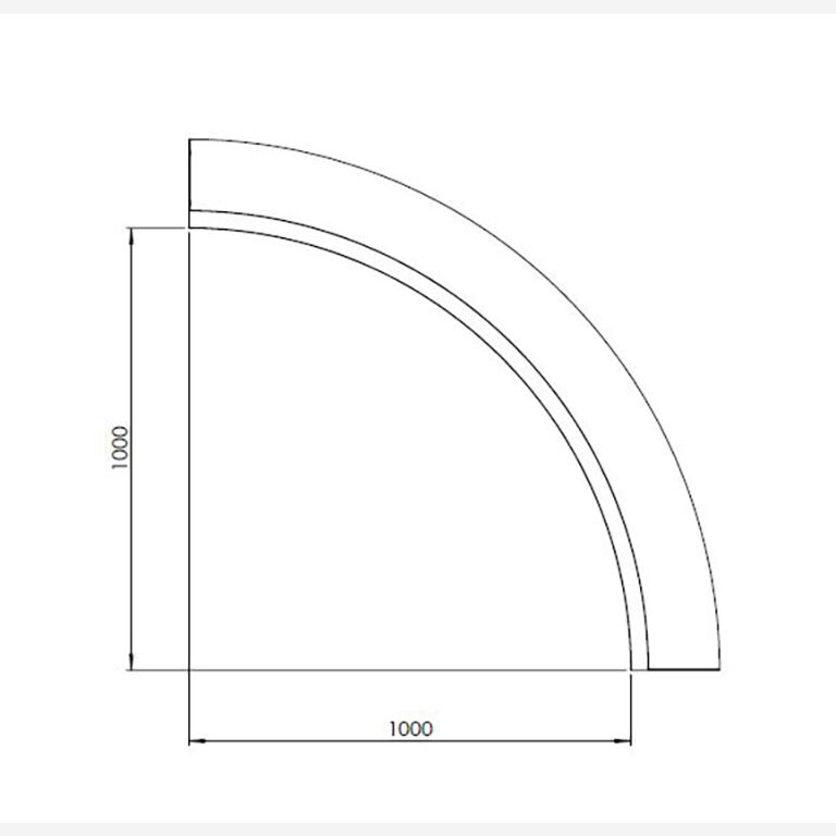 Подпорна стена от прахово боядисана стомана вътрешна крива 100 x 100 cm (височина 60 cm)