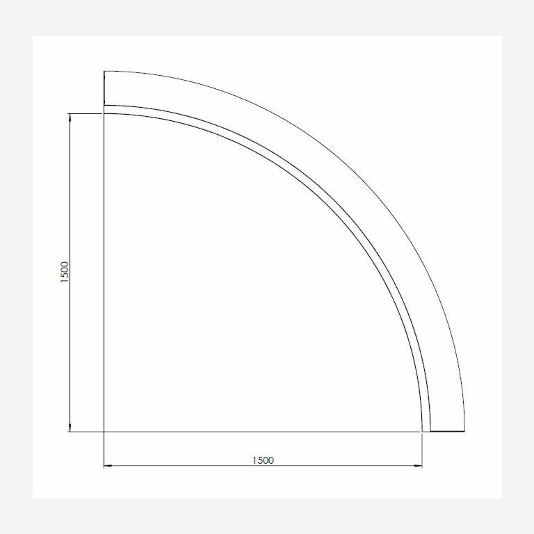 Подпорна стена от кортен стомана вътрешна крива 150 x 150 cm (височина 40 cm)