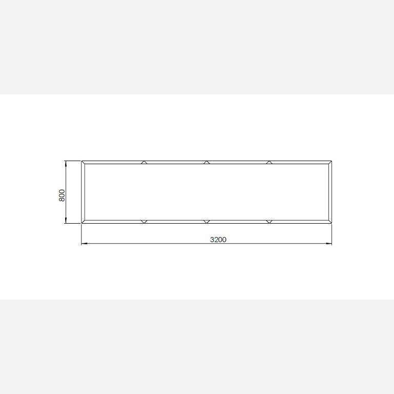 Саксия за цветя от прахово боядисана стомана Тексас xxl 320 x 80 cm